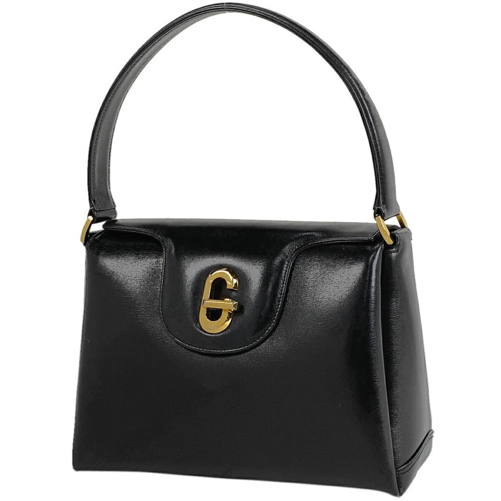 Gucci logo handbag leather black
